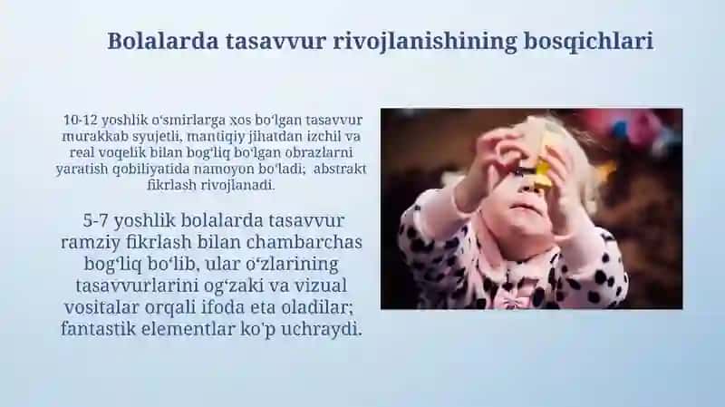 Xayolning bolalarda rivojlanish psixodiagnostikasi 4