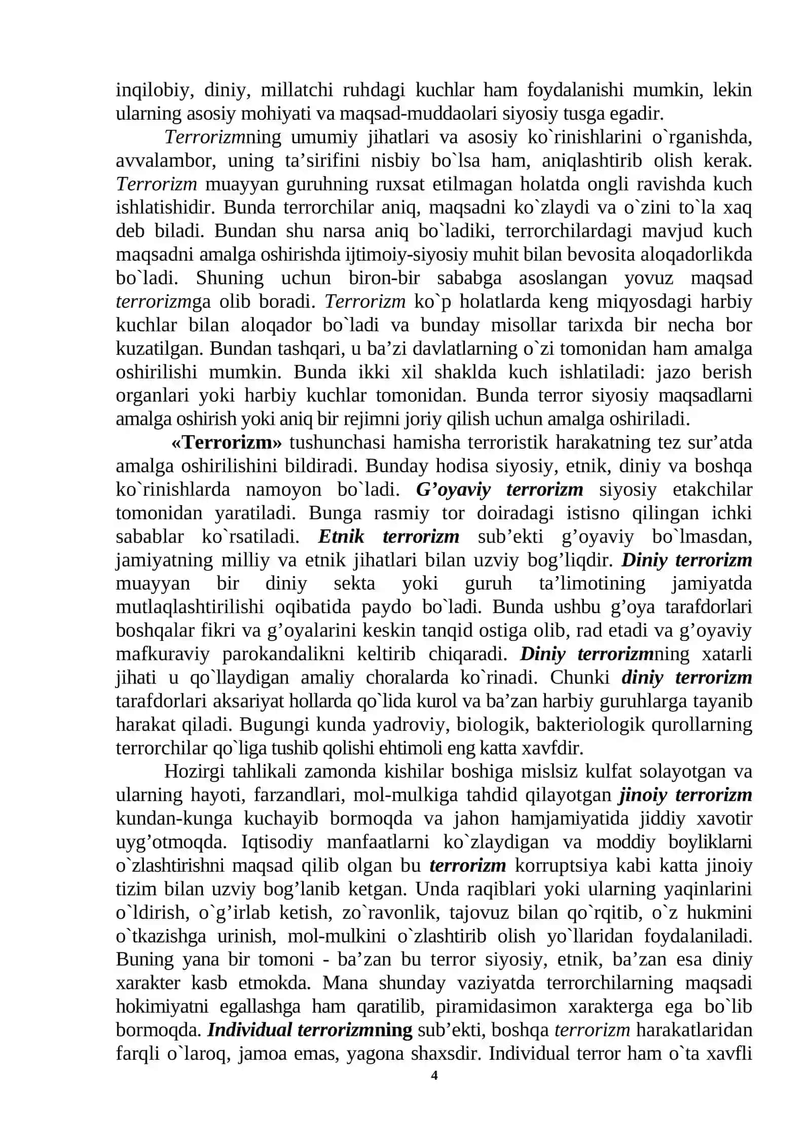 Terorizm tushunchasi shakillari sabablari va unga qarshi Kurashish mexanizmlari 4