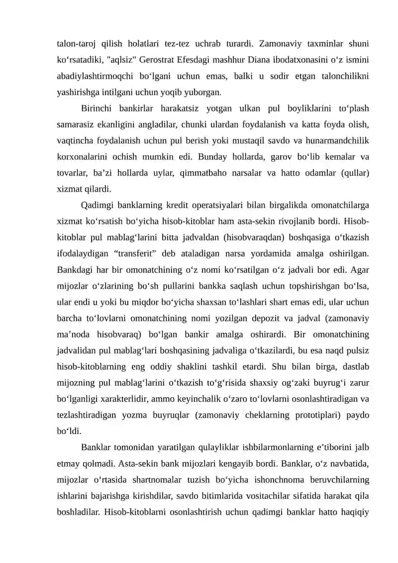 Banklarning paydo bo‘lishi va mohiyati 4