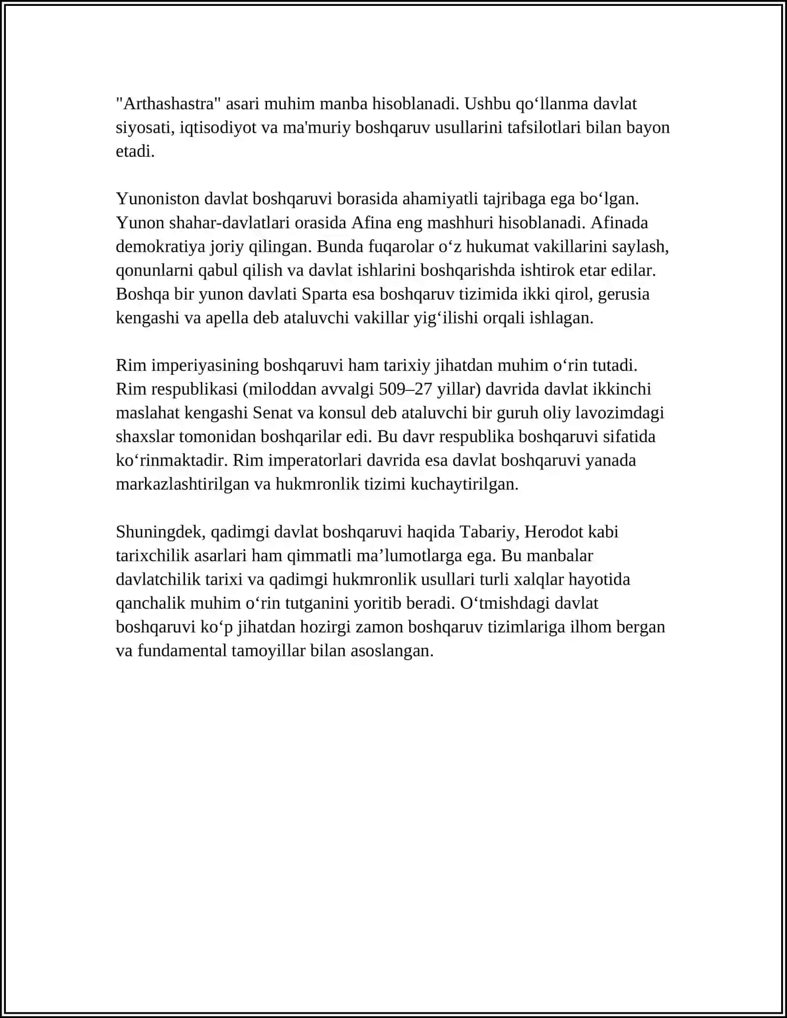 QADIMGI DAVLATCHILIKKA OID TUSHUNCHALAR. ZARDUSHTIYLIK KITOBIDAGI DAVLATCHILIK TUSHUNCHALARIGA OID MALUMOTLAR 4