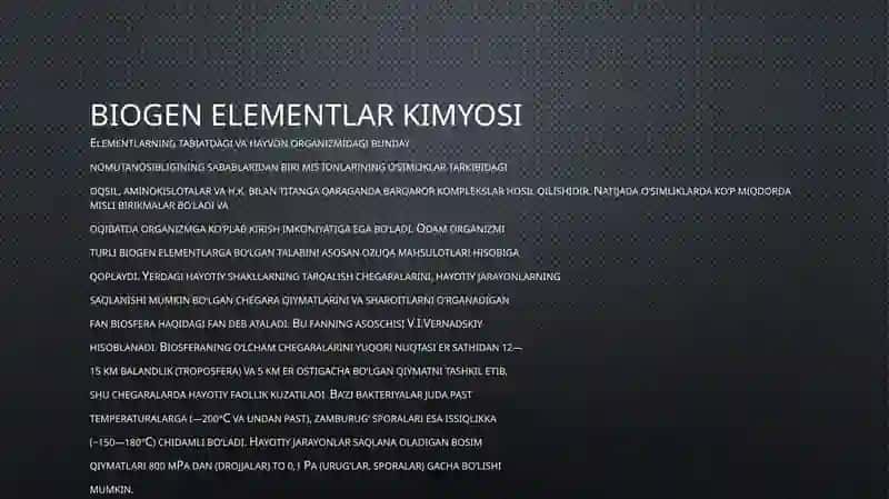 Biogen elementlar kimyosi 4