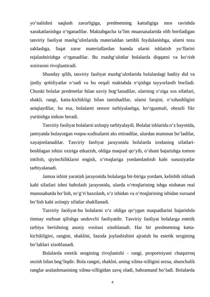 Tasviriy faoliyat mashg'ulotlari 4