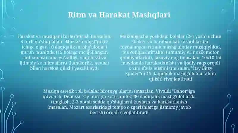 Maktabgacha yoshdagi bolalarga estetik tarbiya berishda musiqaning o‘rni 4