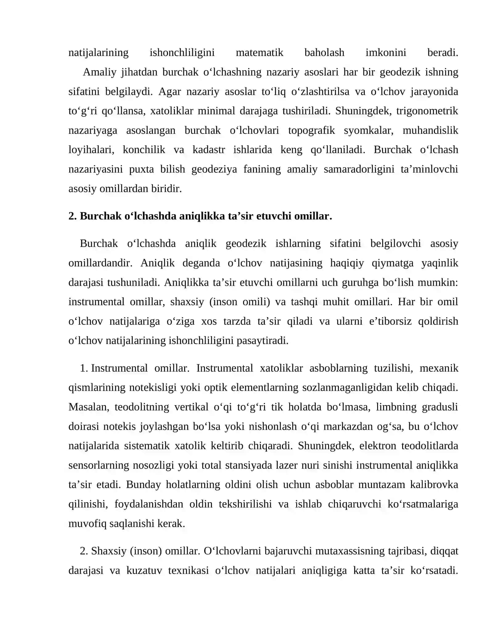 Burchak o‘lchash aniqligi 4