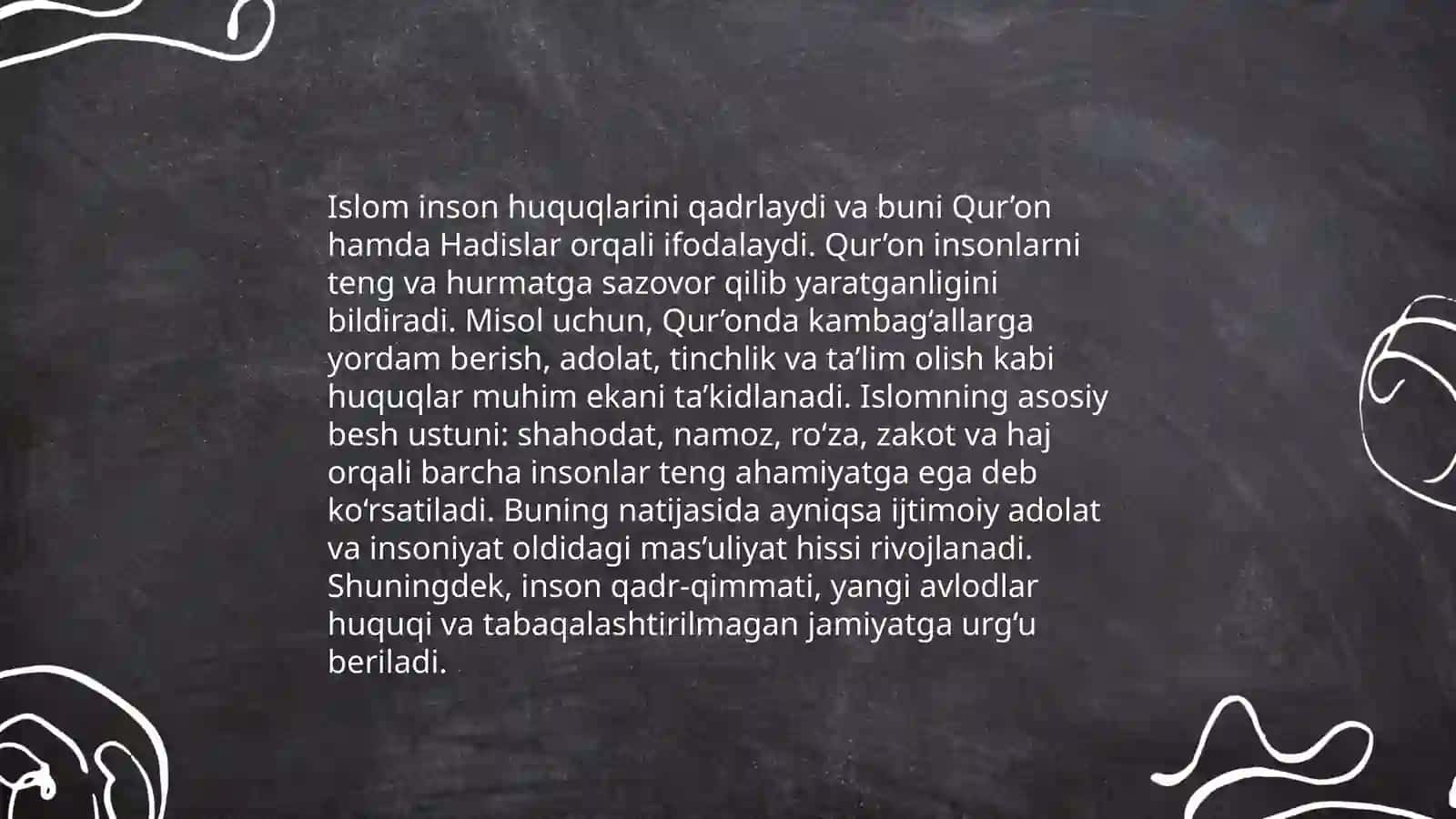 Islomda inson huquqlari himoyasi ijtimoiy tenglik adolat va tolerantlik 4