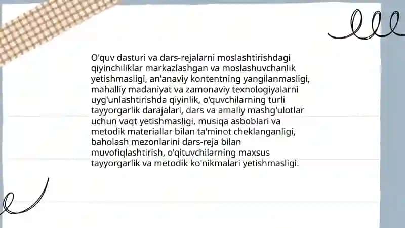 Musiqa madaniyati darslari otkazishga tayyorgarlik korish muammolari 4