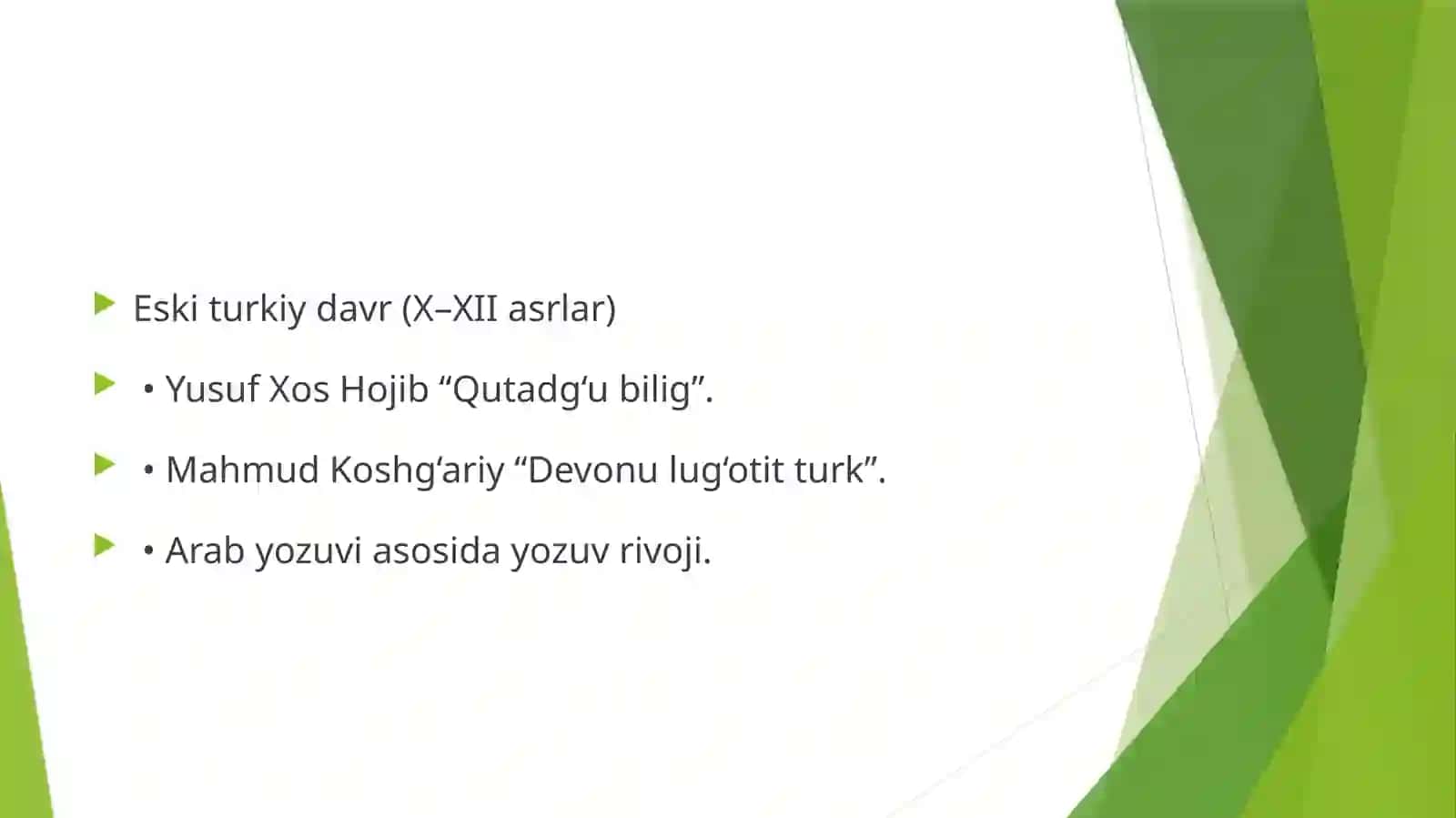 O‘zbek tilining taraqqiyot bosqichlari 4
