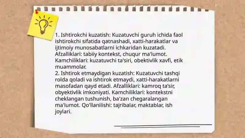 Psixologiya metodlar:kuzatish va suhbat 4