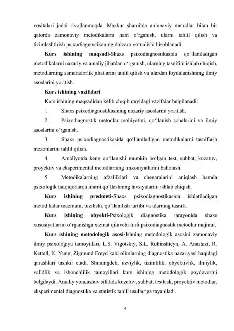 SHAXS PSIXODIAGNOSTIKASIDA QO’LLANILADIGAN METODIKALAR TASNIFI 4
