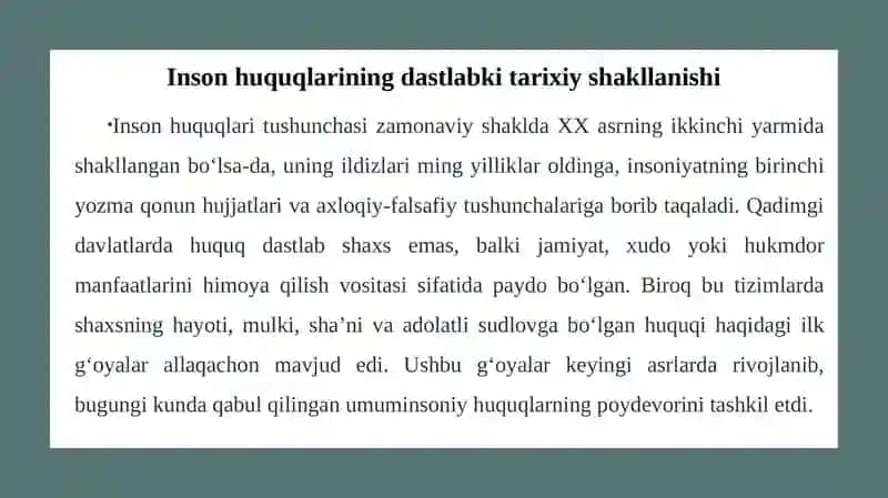 Insonhuquqiningtarixiyrivojlanishbosqichlari 4