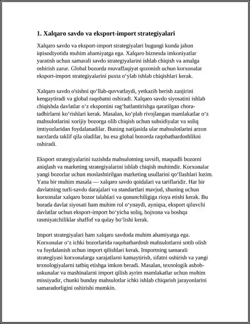 XALQARO BIZNESDAGI IMKONIYATLAR 4