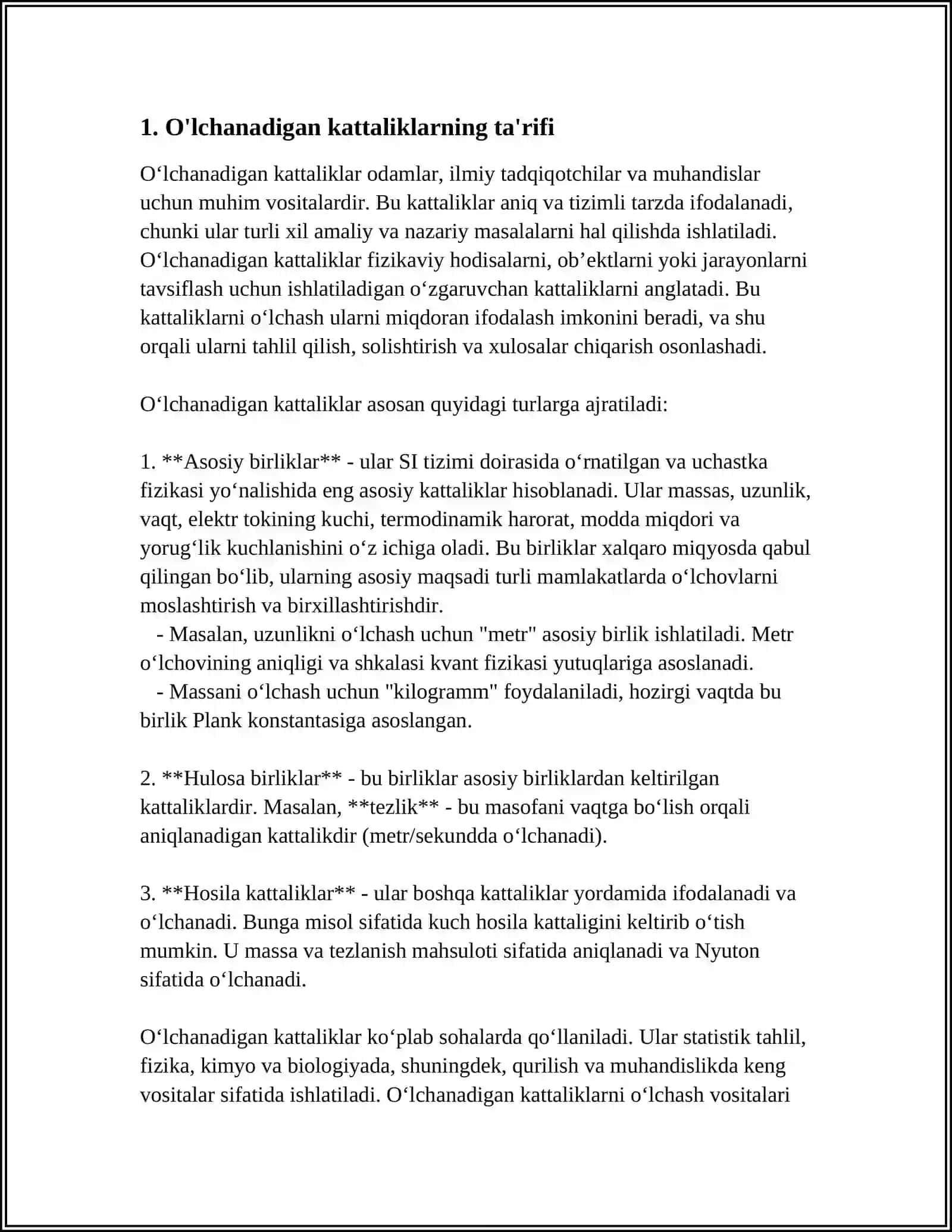 O'LCHANADIGAN KATTALIKLARNING SHKALASI VA ULARNING TURLARI 4