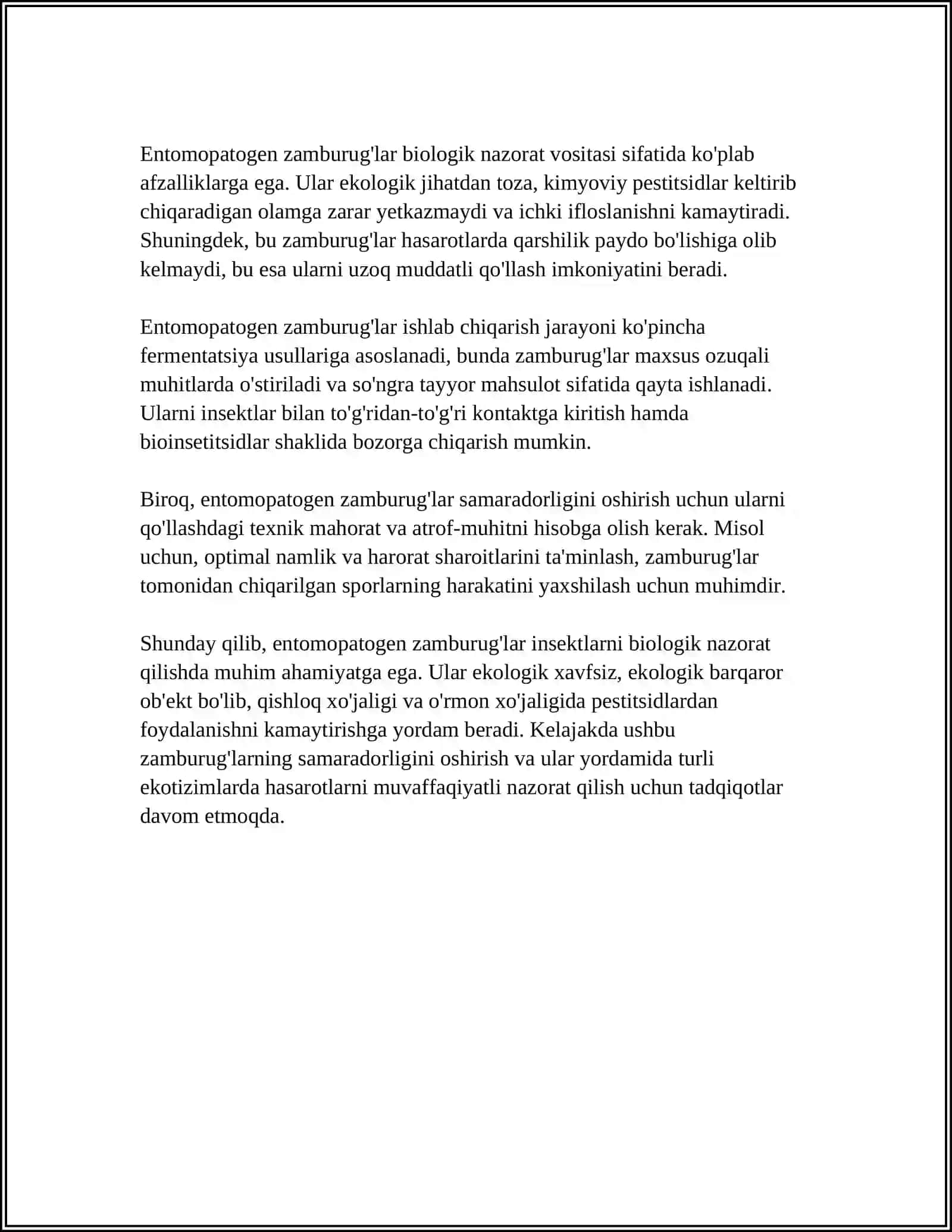 ZAMBURUG'LAR ASOSIDA OLINADIGAN ENTAMOPATOGEN PREPARATLAR 4