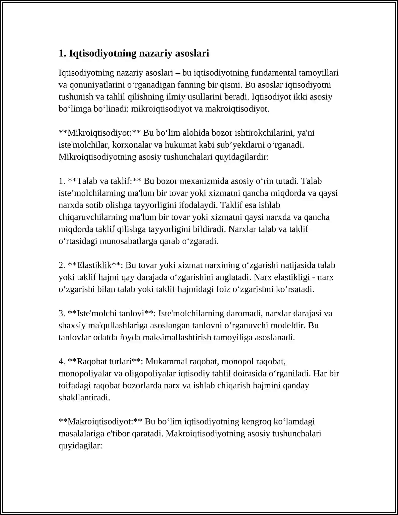 Iqtisodiyotning nazariy asoslari 4
