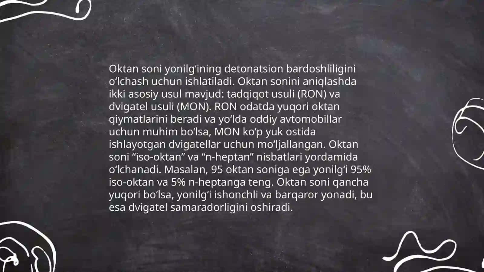 Karbyurator yoqilg'ilarini detanatsiyaga chidamliligini aniqlash 4