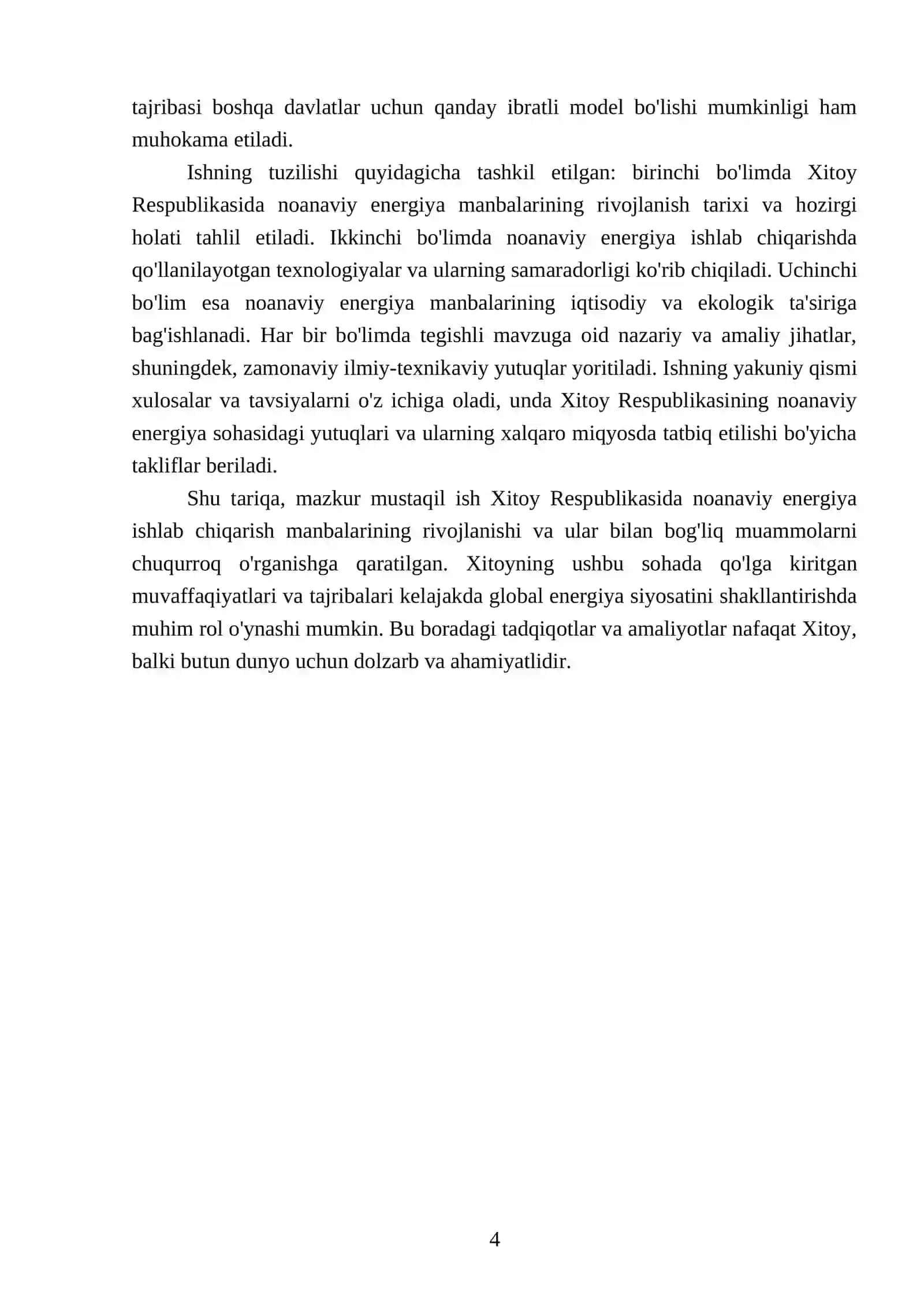 Xitoy Respublikasi energiya ishlab chiqarishni noanaviy manbalari 4
