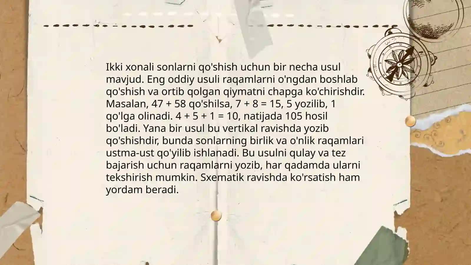 Kòp xonali sonlarni qòshish 4