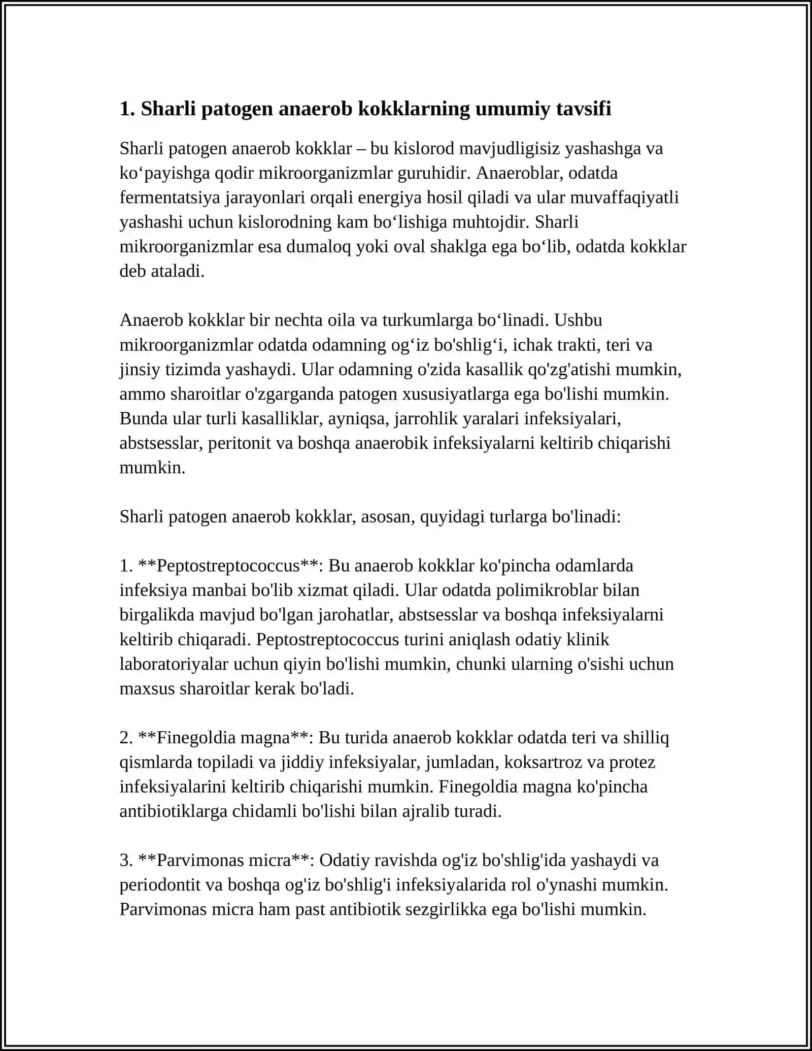 SHARTLI PATOGEN ANAEROB KOKKLAR PEPTOKOKKLAR PEPTOSTREPTOKKLAR VEYLONELLALAR XIRURGIK VA GINEKOLOGIK KASALLIKLARDA 4