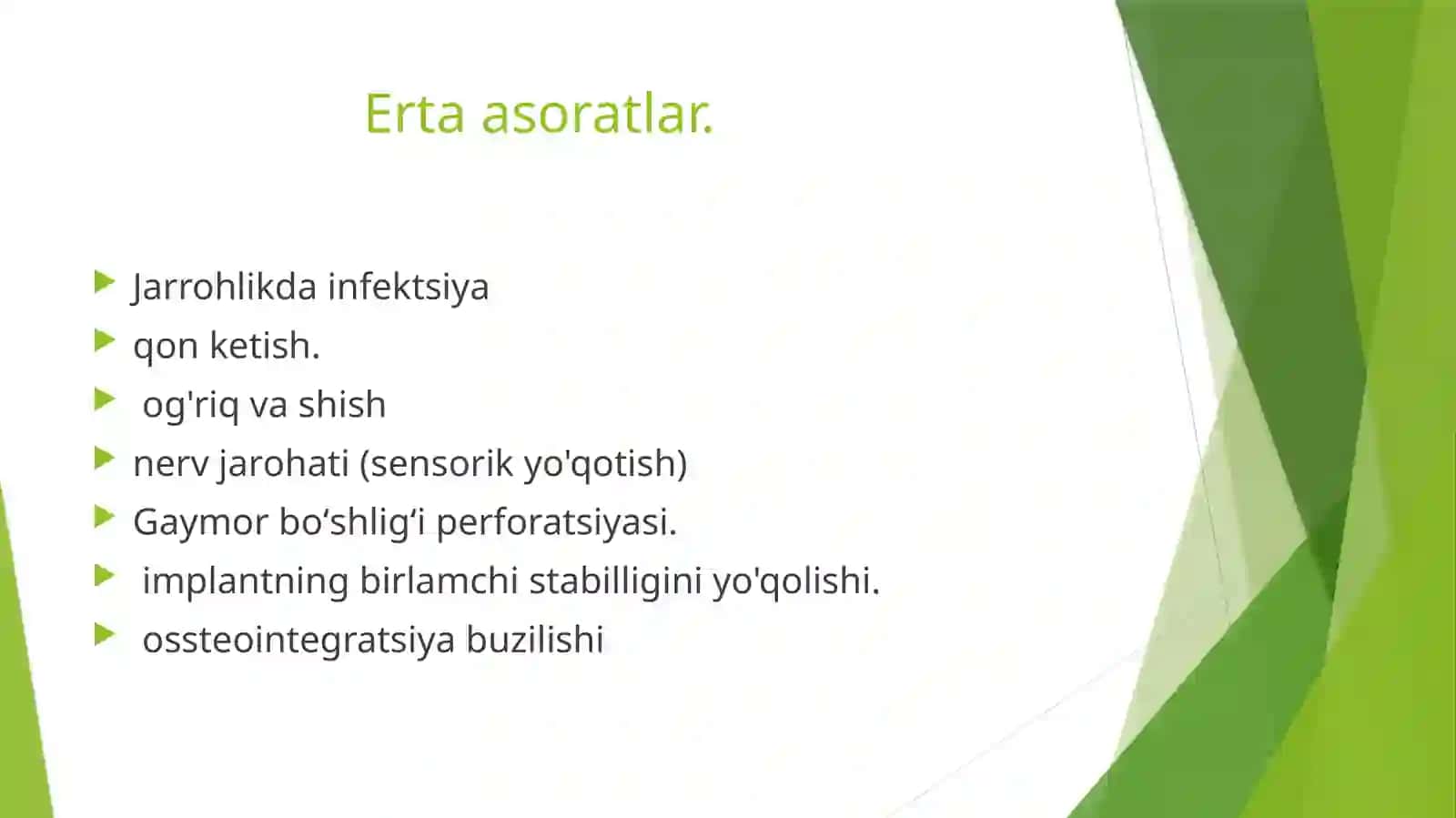 Tish shifokori umumiy amaliyot shifokorining olinmaydigan tish implantlariga tayanadigan tish protezlarini qo'llashda an'anaviy va raqamli texnologiyalar usullarini bilishi 4