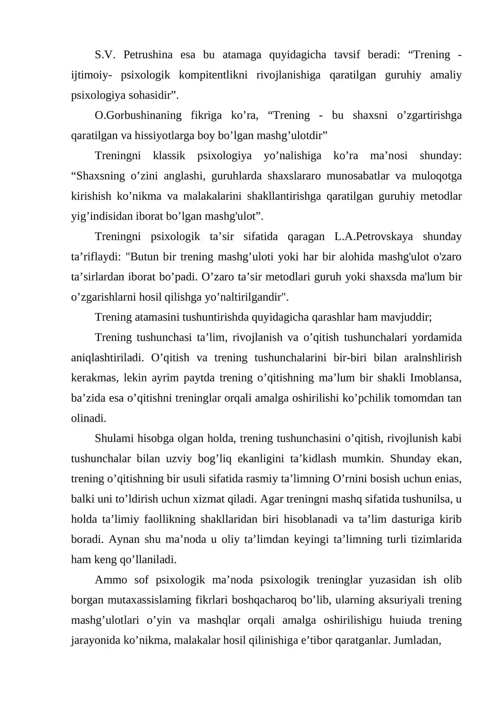 Psixologik trening tushunchasi 4