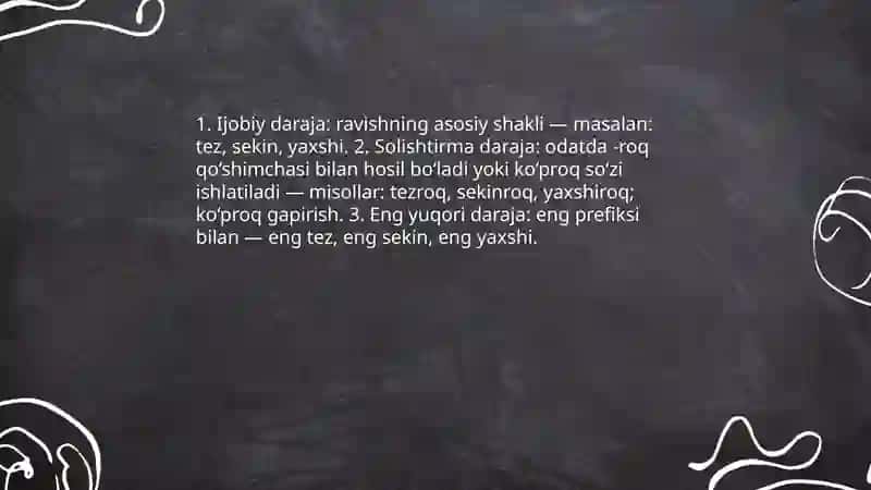 Ravishlarda daraja formasi 4