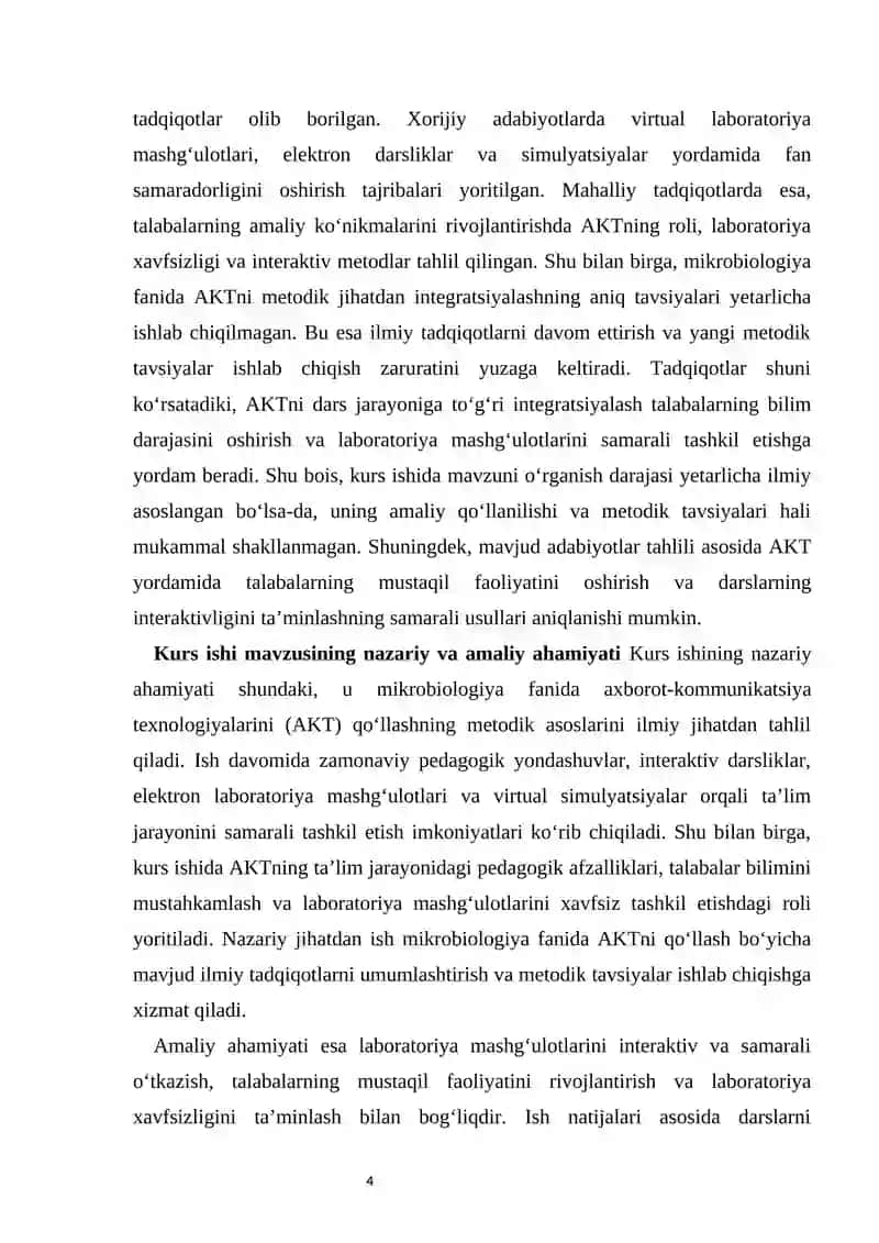 MIKROBIOLOGIYA FANIDA AXBOROT-KOMMUNIKATSIYA TEXNOLOGIYALARIDAN FOYDALANISHNING METODIK ASOSLARI 4