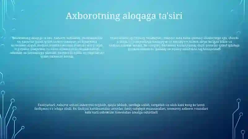 Axborotlarning Ijtimoiy Ahamiyati Va Faoliyatlari 4