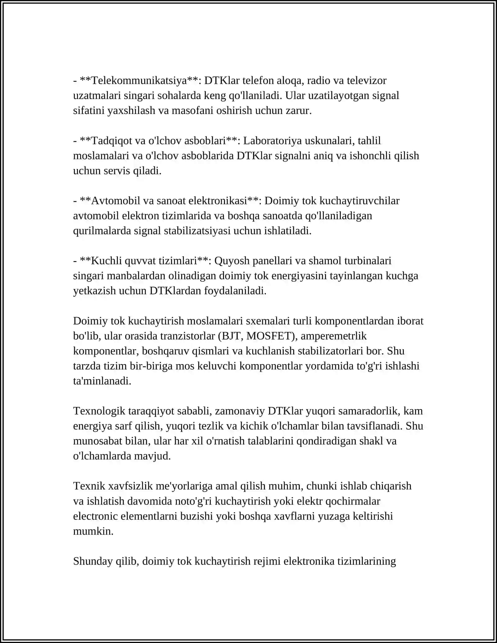 MUSTAQIL ISH Mavzu: MAYDONIY TRANZISTORLARNING ISH REJIMLARI 4