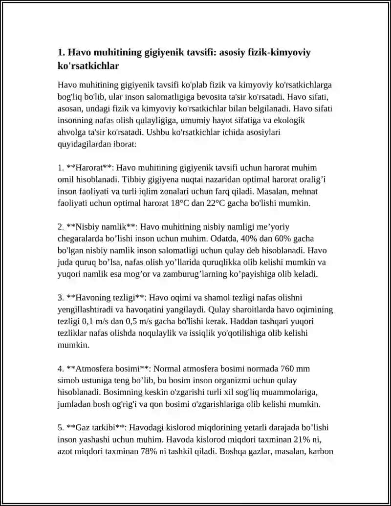 HAVO MUHITI VA QUYOSH RADIATSIYASINING GIGIYENIK TAVSIFI VA EKOLOGIK AHAMIYATI 4