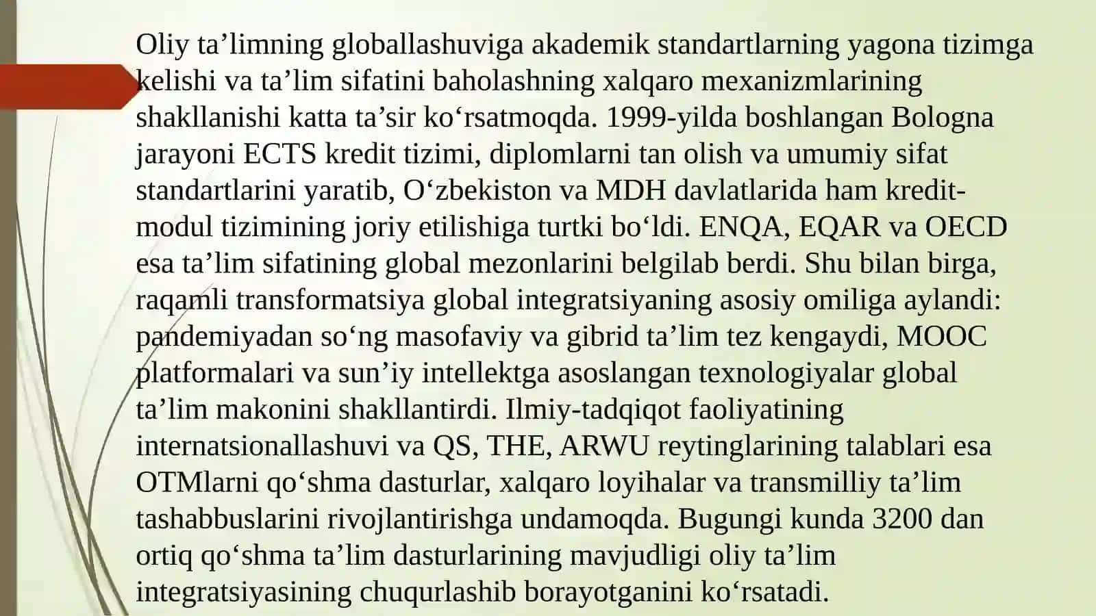 Globalizatsiya sharoitida oliy ta'limning integratsiyasi. 4