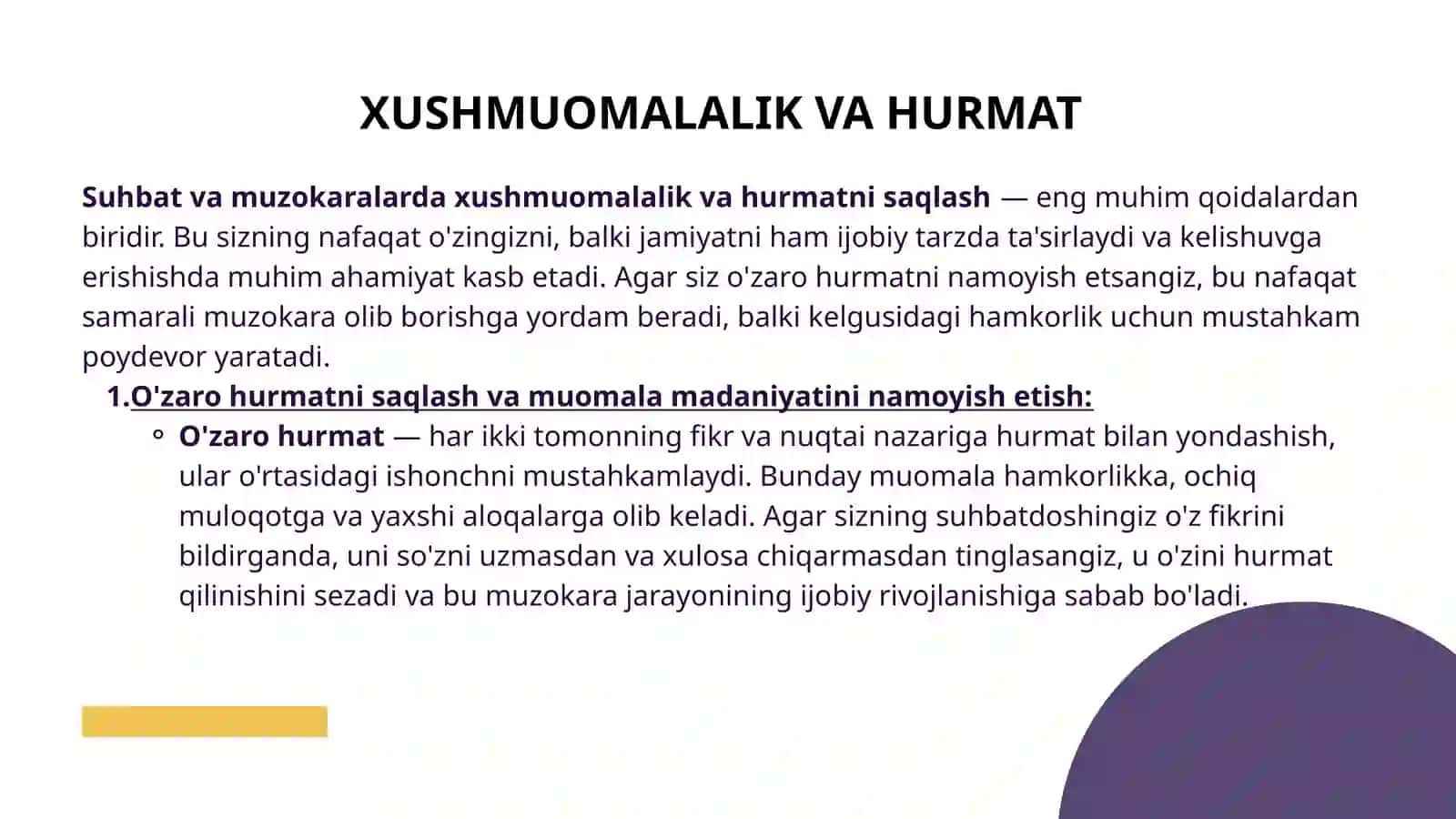 HAMKORLAR BILAN SUHBAT VA MUZOKARALAR O'TKAZISH ETIKETI 4