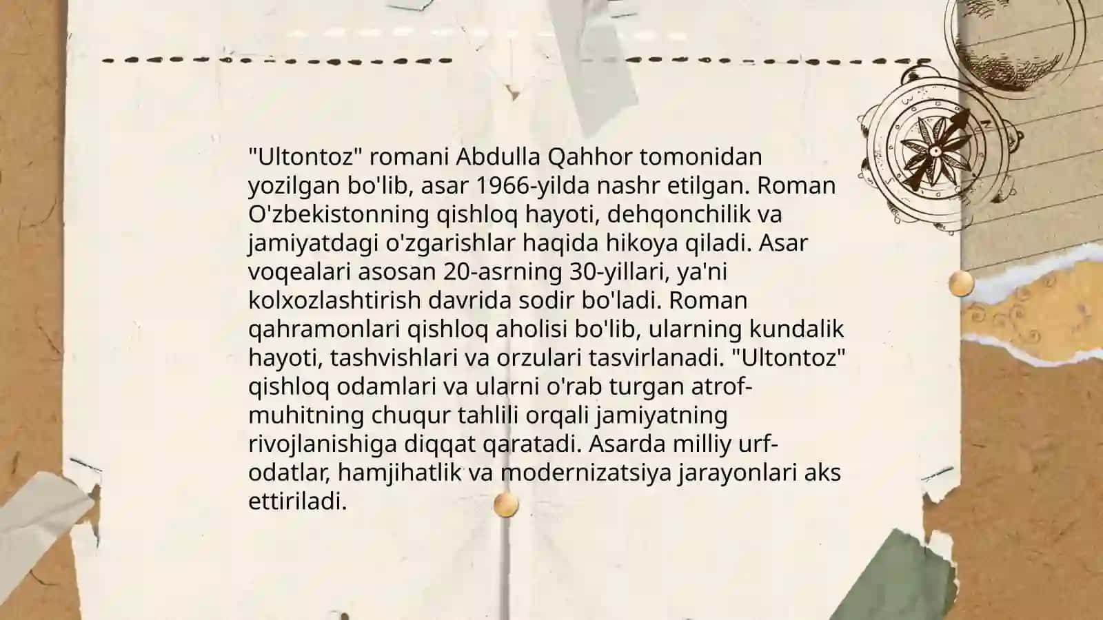 Olim Toshboyev "Ultontoz" romani 4