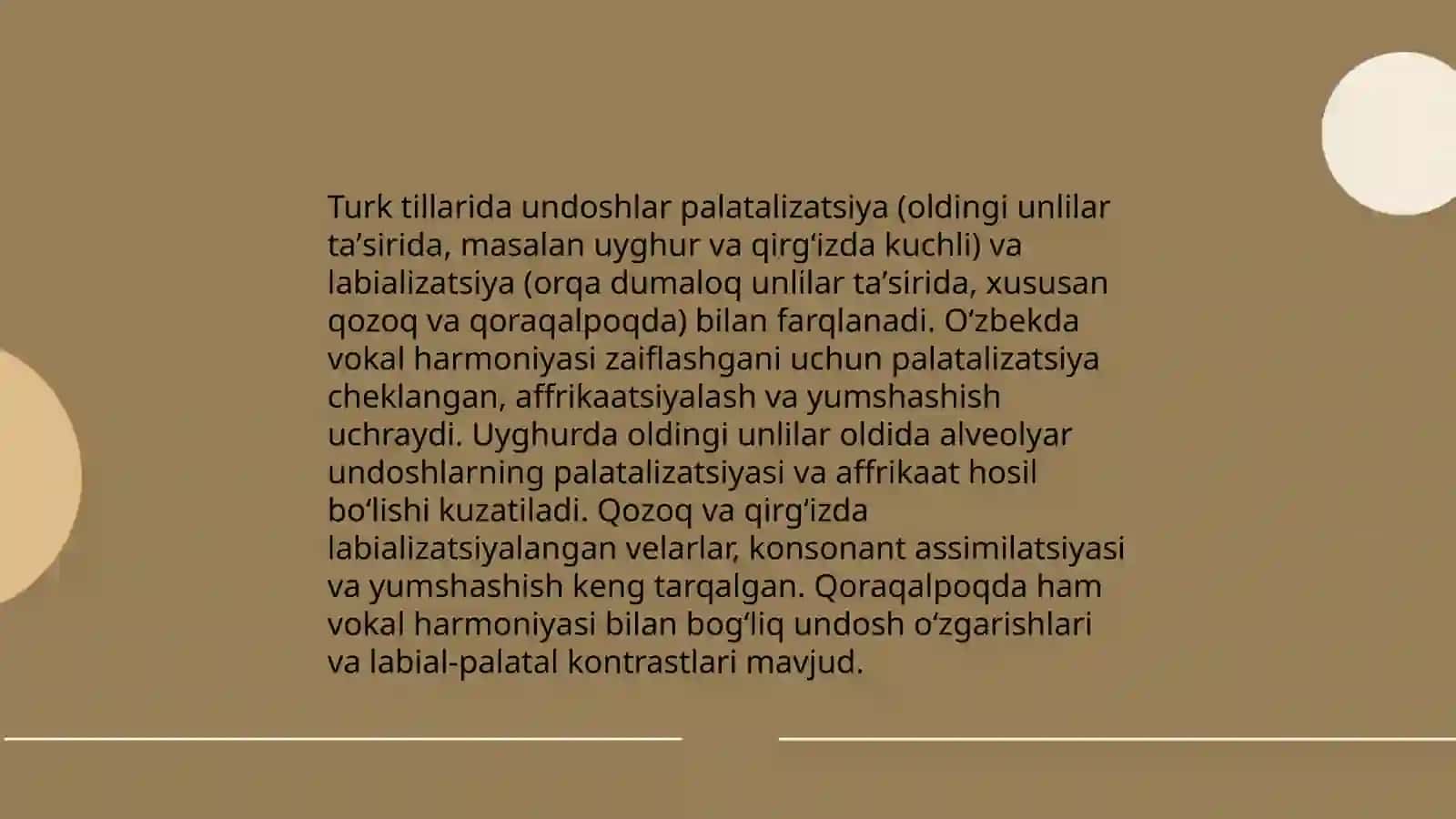 Oʻzbek, uygʻur, qozoq, qirgʻiz, qoraqalpoq tillarining oʻziga xosliklari 4