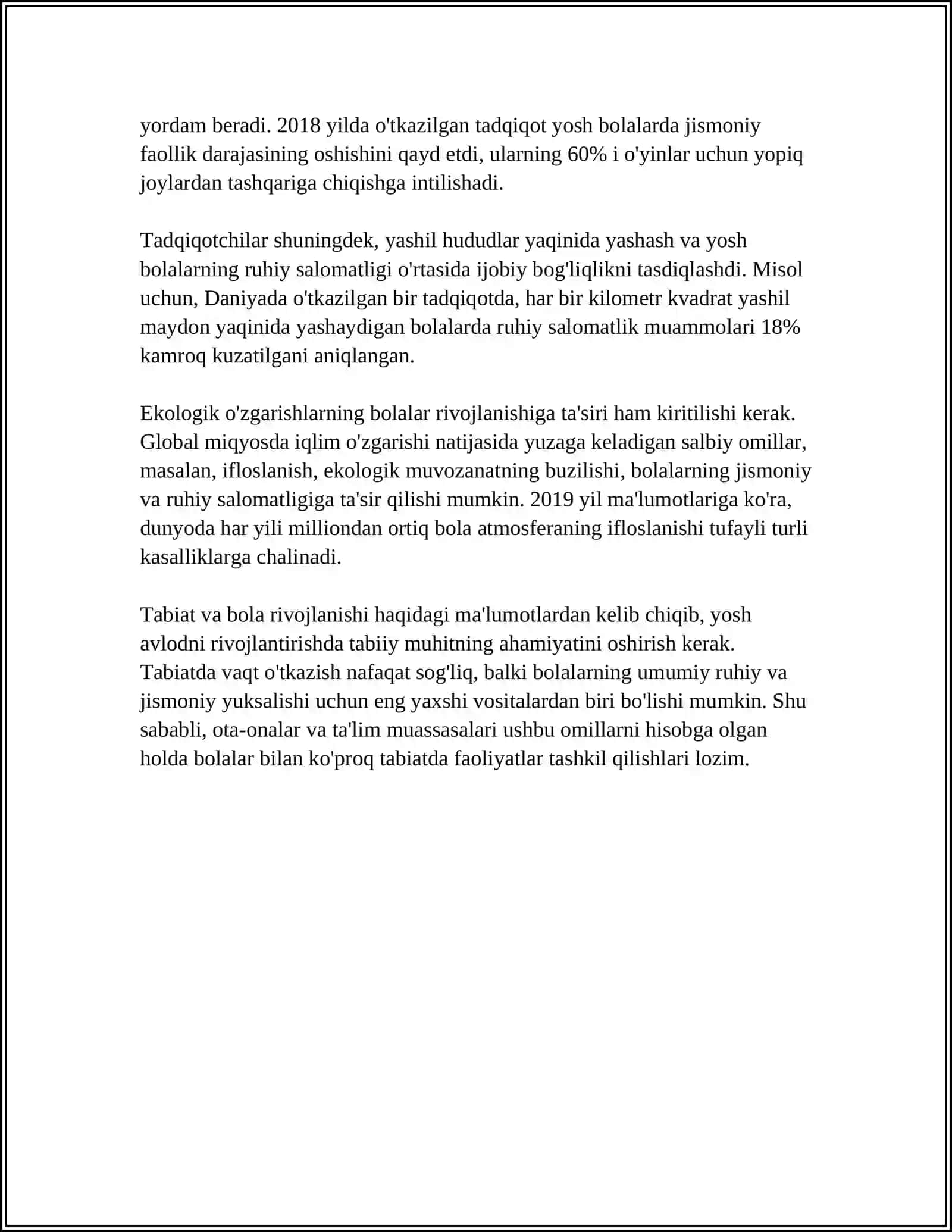 MAKTABGACHA YOSHDAGI BOLALARNING RIVOJLANISHIDA TABIATNING O’RNI 4