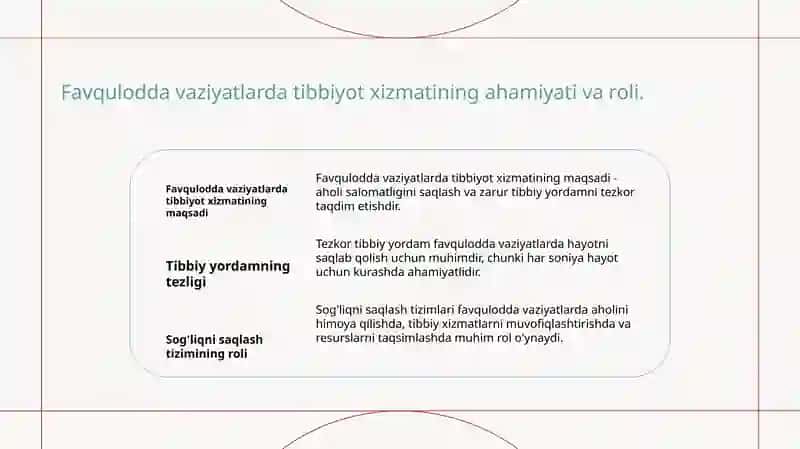 Favqulodda vaziyatlar va halokatlarda umumiy amaliyot shifokor ishining gigiyenik jihatlari 4