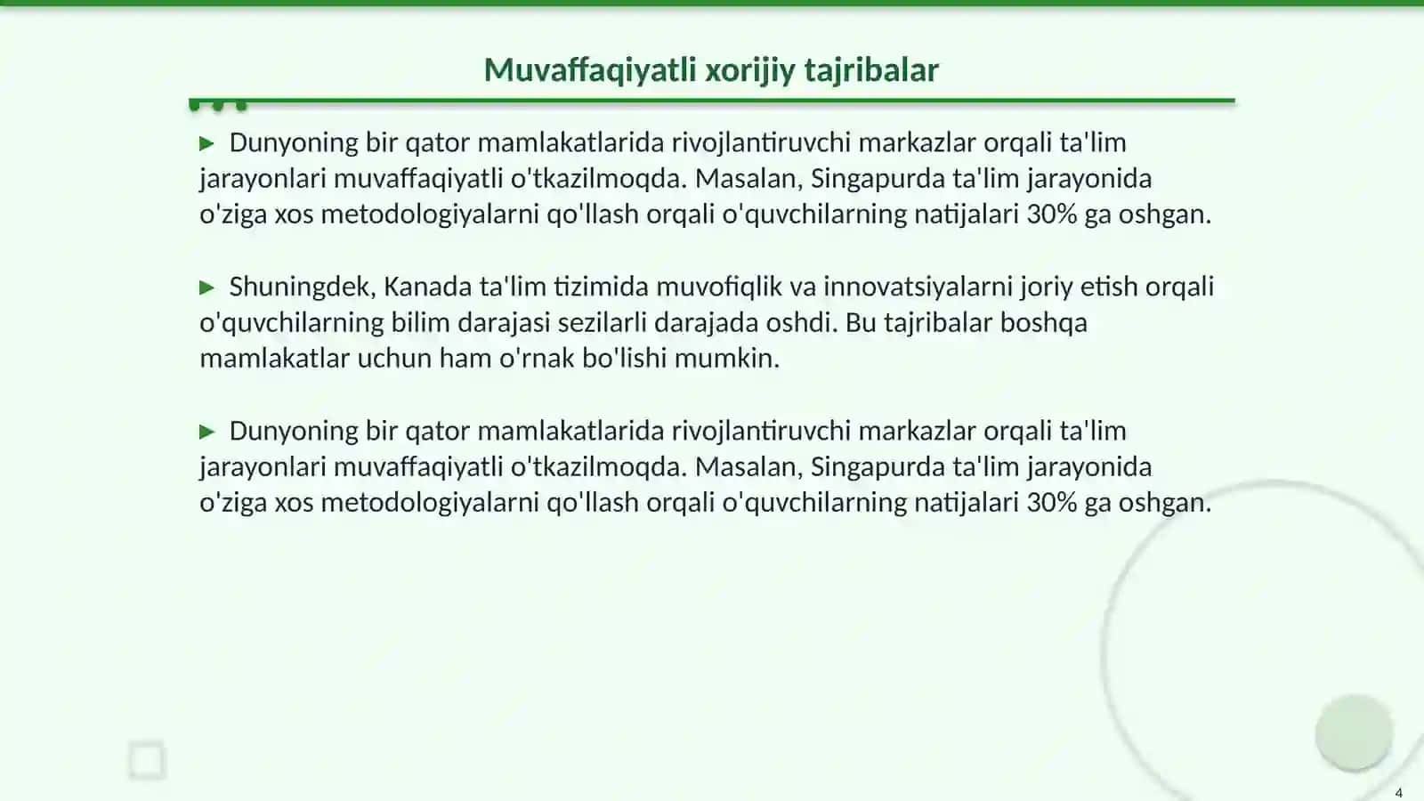 Rivojlantiruvchi markazlarda ta’limiy faoliyatni tashkil etishda xorijiy tajribalar tahlili 4