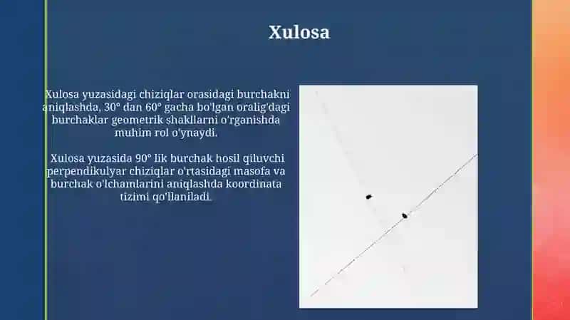 Yuzadagi To'g'ri Chiziqlar Oralig'idagi Burchak 4