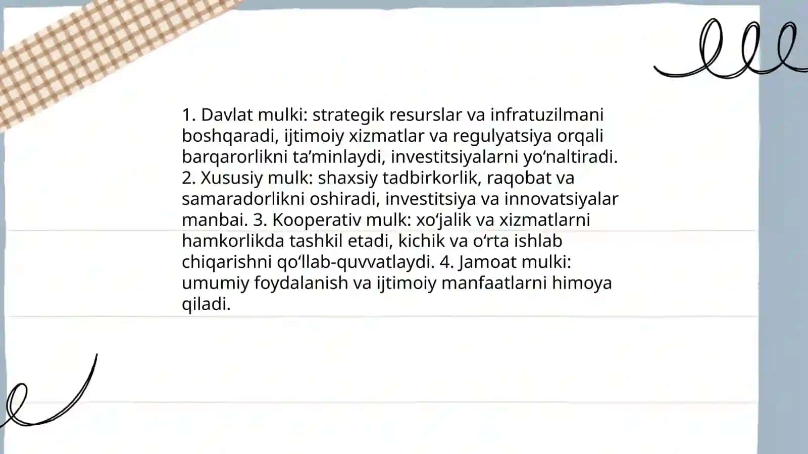 Mulkchilik munosabatlari: mazmuni, shakllari va iqtisodiyrivojlanishdagi o‘rni 4