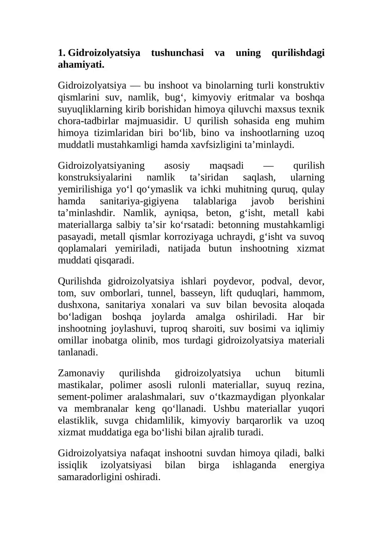Gidroizolyatsiya ishlarini kuzatish va tahlil qilish 4