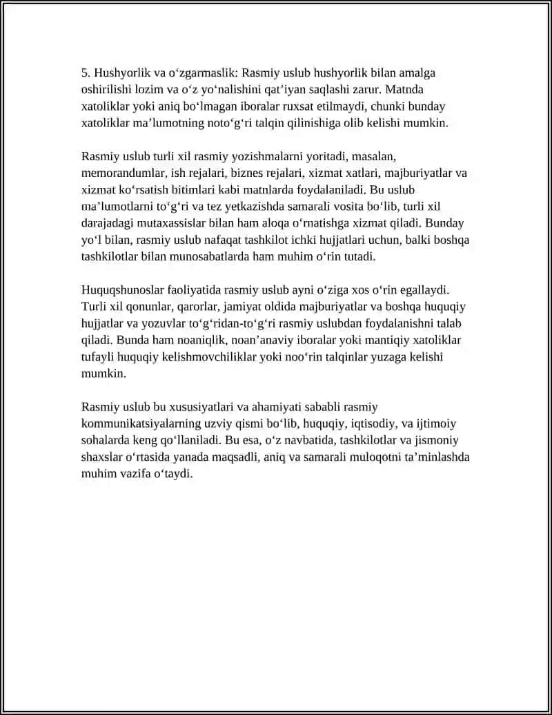 RASMIY USLUB VA UNING YURIST FAOLIYATIDAGI ÕRNI 4