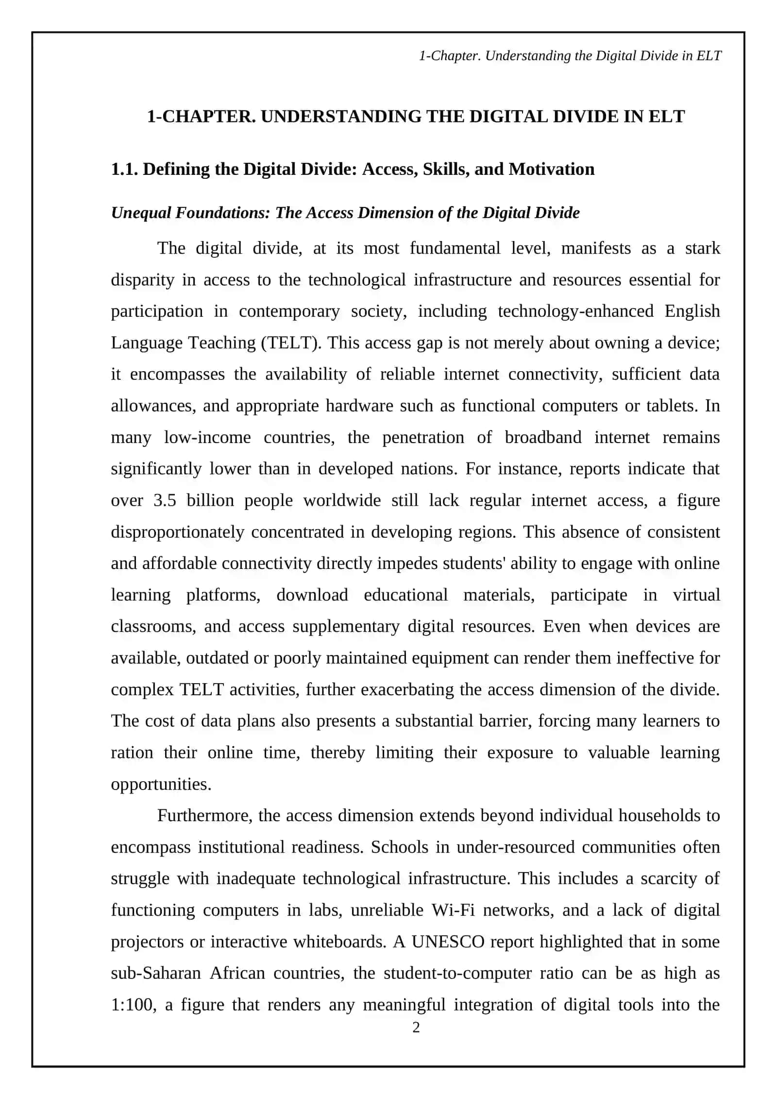 Adressing the digital divide in technology-enhanced ELT 4