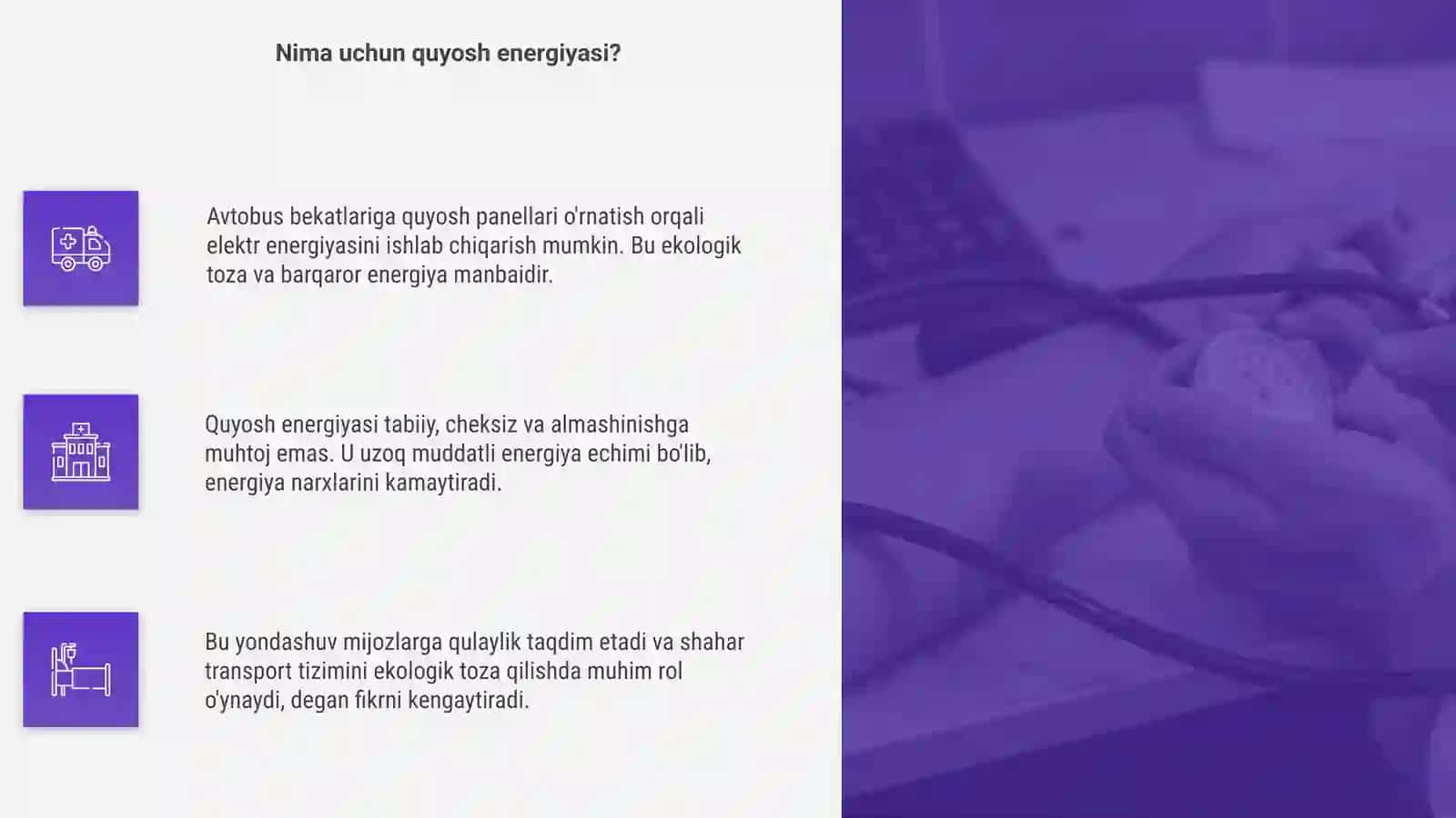 Avtobus bekatlari ustiga quyosh panellarini ornatish 4