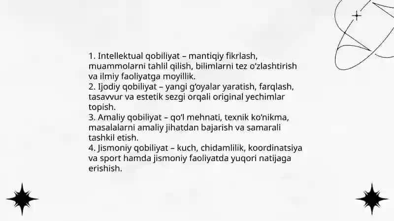Qobilyatlilik iqtidorlik haqida tushuncha 4