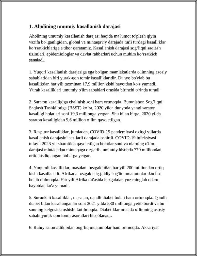 AHOLINING KASALLANISHI VA UNING KO'RSATGICHLARI 4
