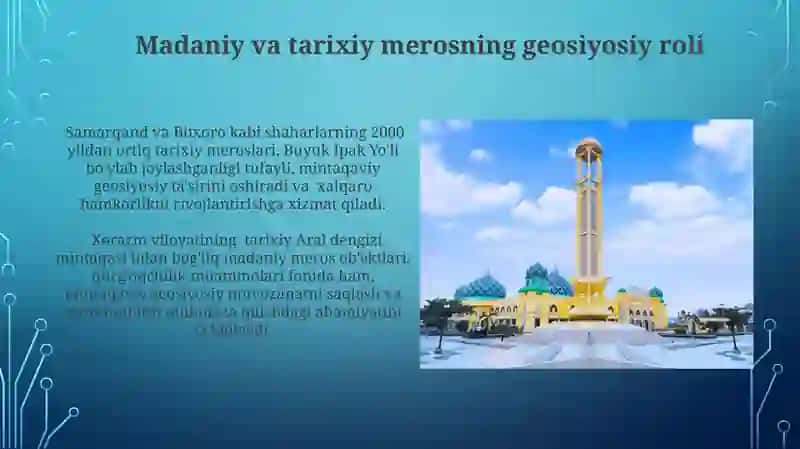 O'zbekiston geosiyosiy va geoiqtisodiy o'rni 4