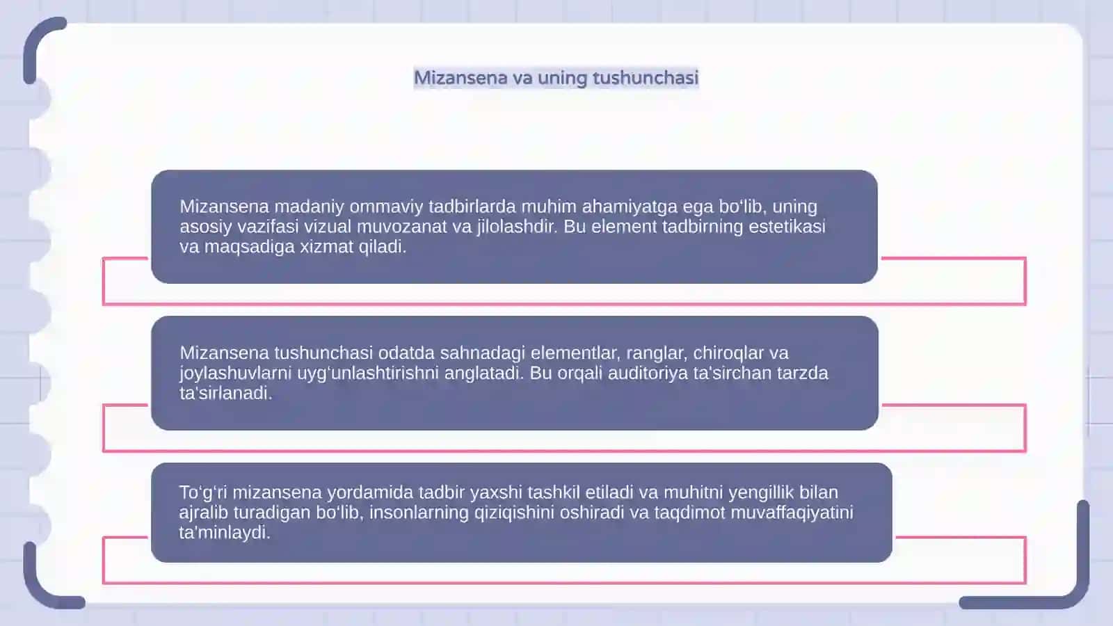 Madaniy ommaviy tadbirlarda mizansena asoslari 4