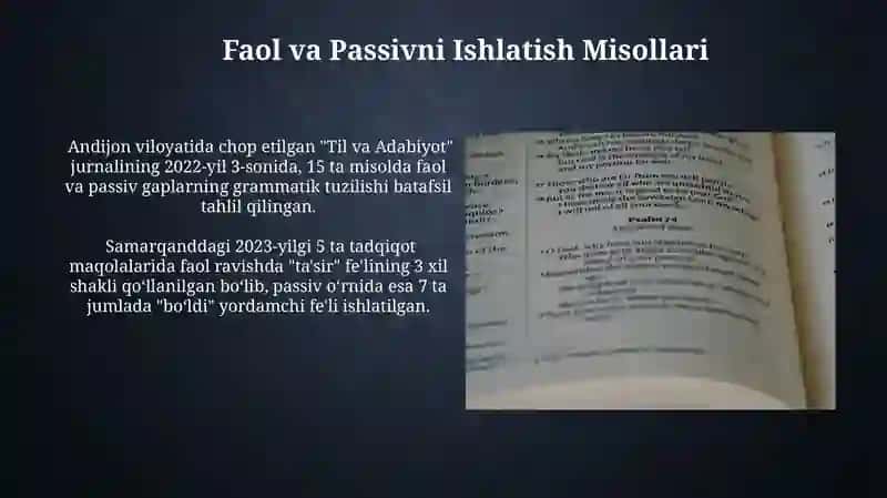 Faol va Passiv Atamalarning Qo‘llanilishi 4