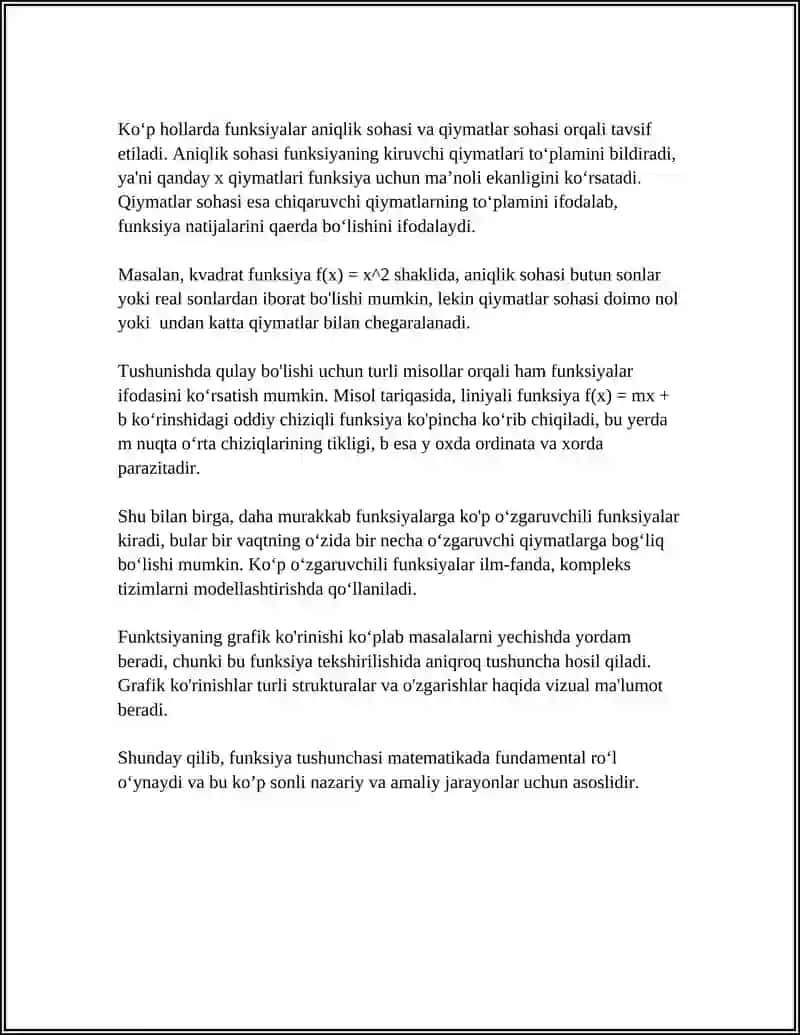 Funksiya tushunchasi va taʼrifi 4
