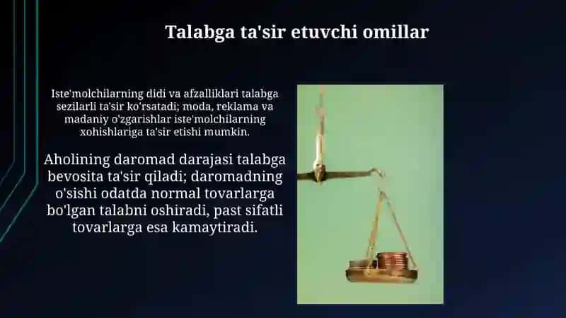 Talab tushunchasi va uning miqdoriga ta'sir qiluvchi omillar 4