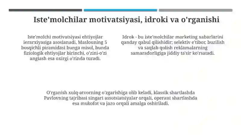 Iste'molchi xulq-atvoriga ta'sir etuvchi omillar 4